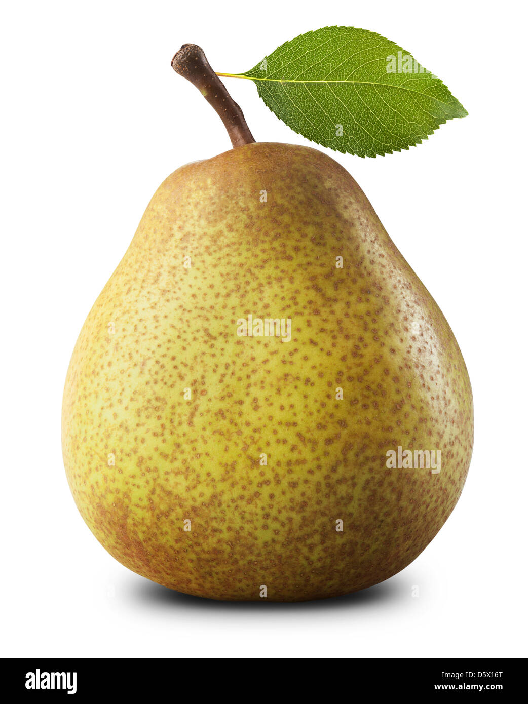 Ripe pear isolated on white background. Clipping Path Stock Photo
