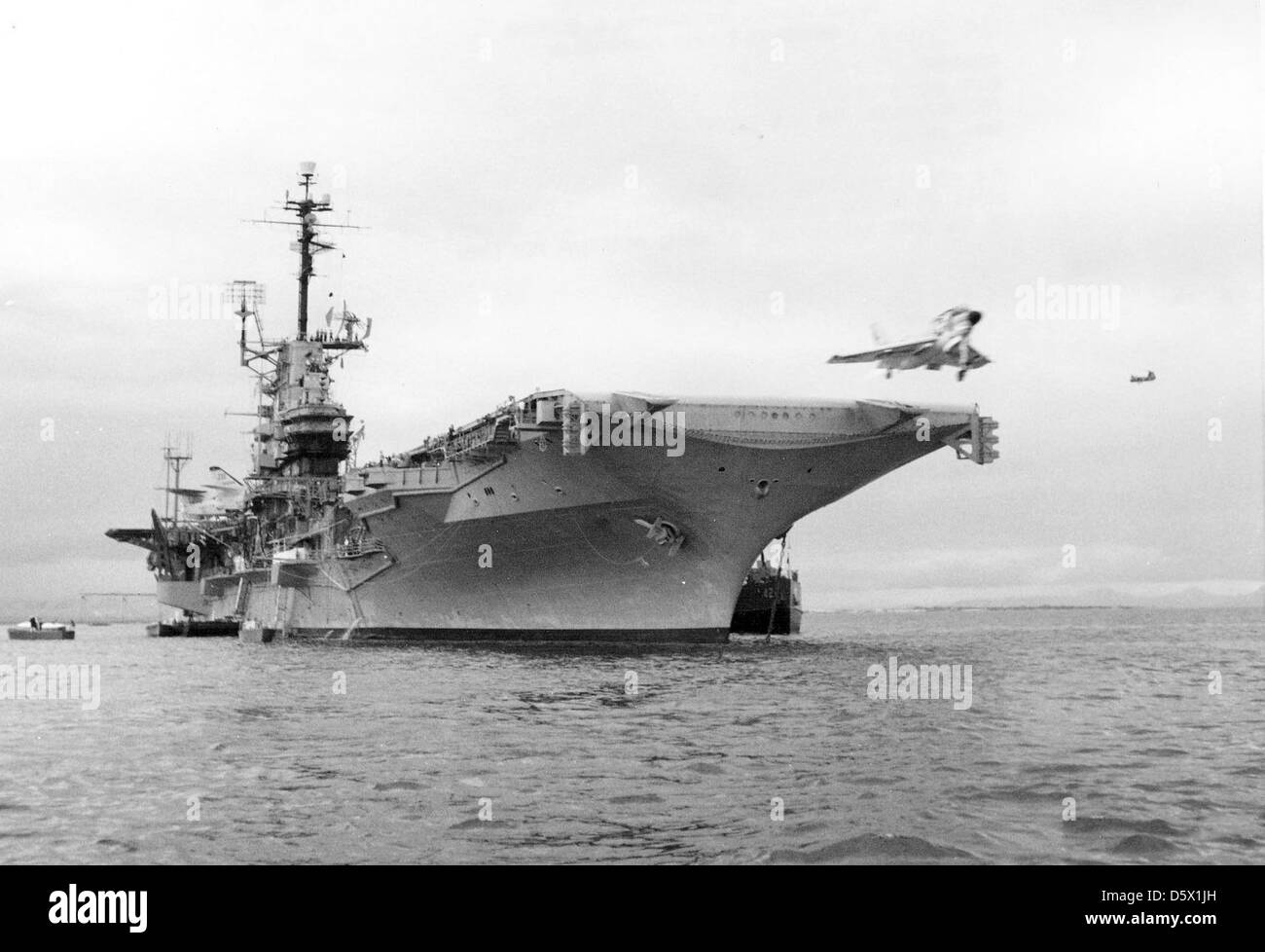 USS TICONDEROGA (CVA14) launching a McDonnell F2H "Demon" while at