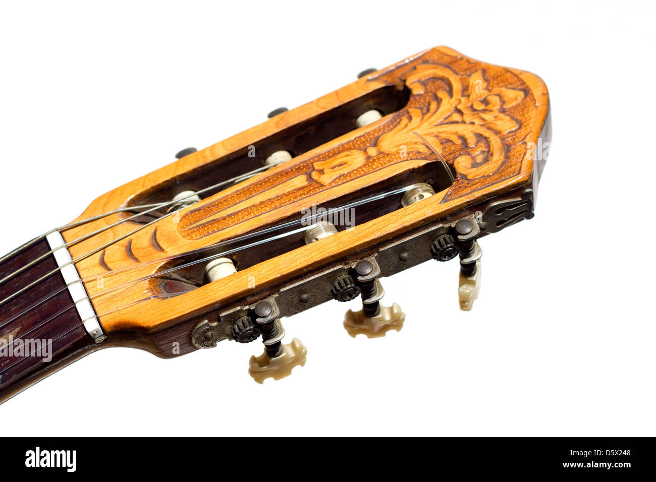 The head of a Spanish guitar Stock Photo Alamy