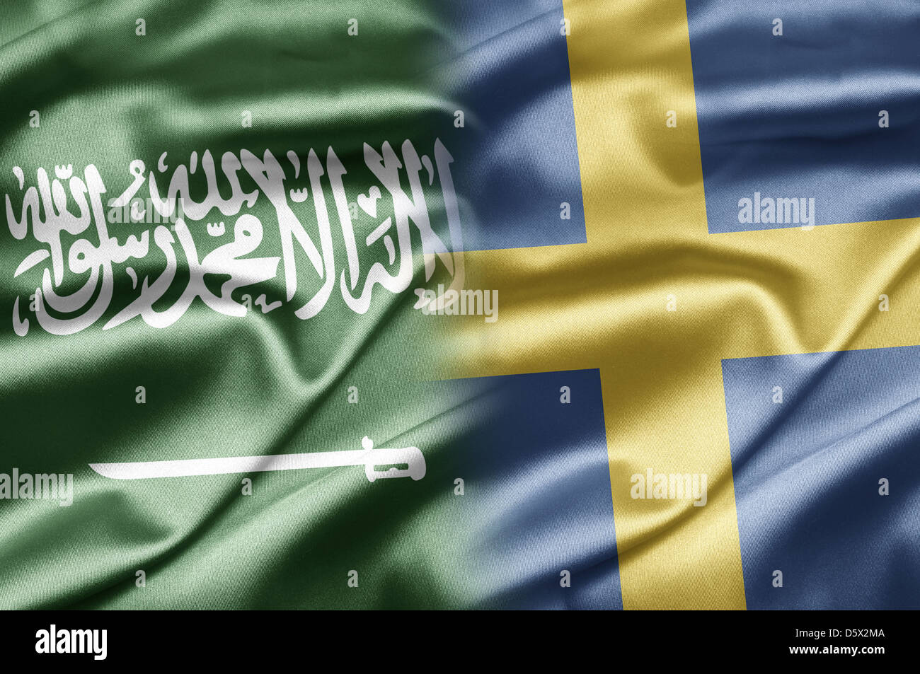 Saudi Arabia and Sweden Stock Photo