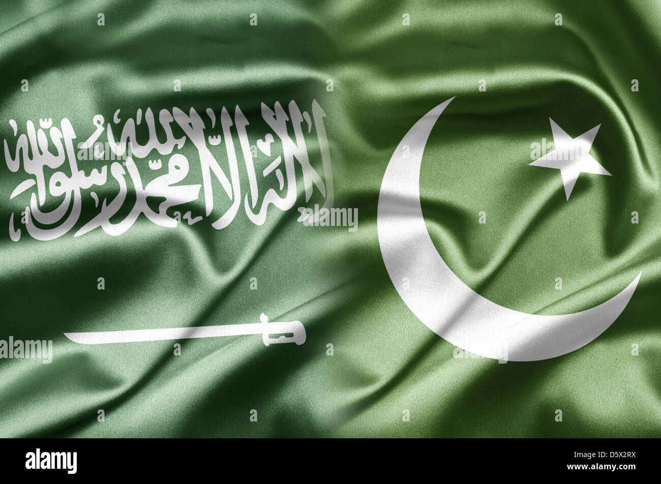 Флаг Пакистана и Саудовской Аравии