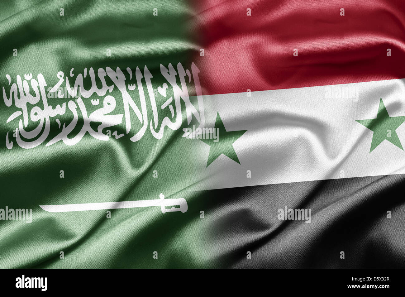 Saudi Arabia and Syria Stock Photo