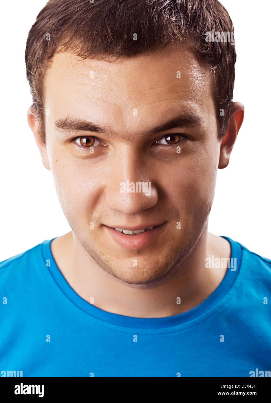 young casual man portrait isolated on white background Stock Photo - Alamy