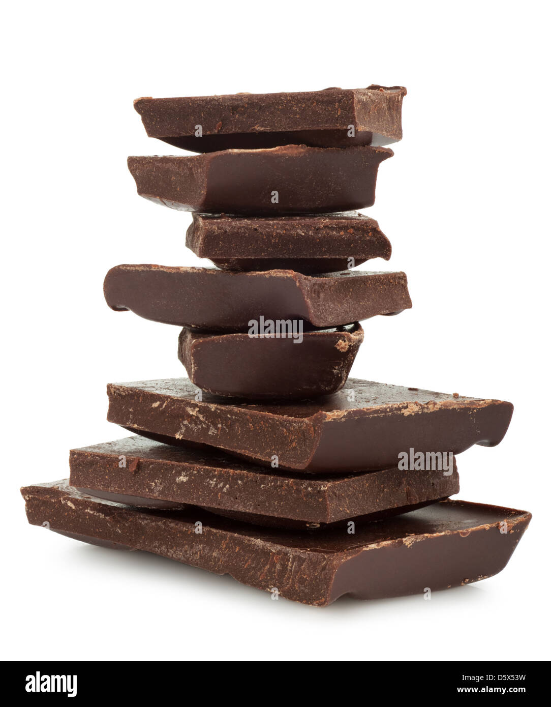 Chocolate Bar With A Missing Bite On White Background Stock Photo