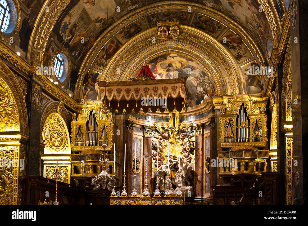 Interior of St John's Co Cathedral, Valletta, Malta Stock Photo