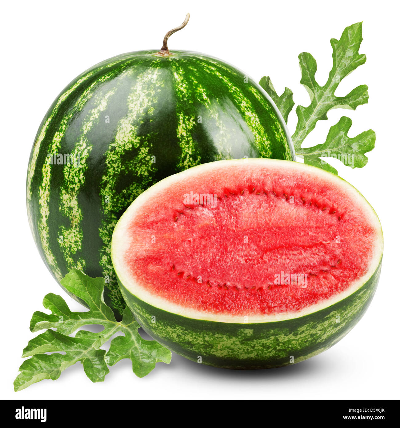 Ripe sweet watermelon isolated on white Stock Photo - Alamy