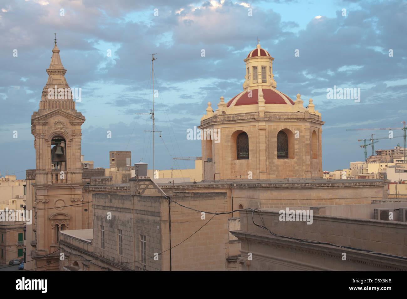 Rooftop view of Stella Maris parish church, Sliema, Malta Stock Photo