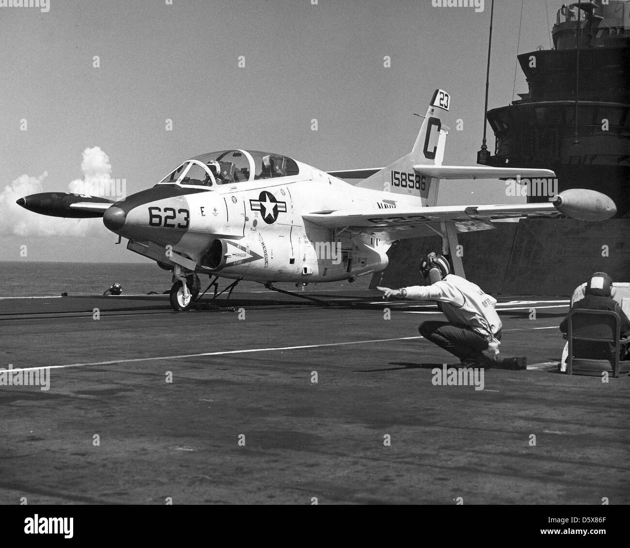 A North American T-2C 'Buckeye' of Training Squadron 26 prepares for ...