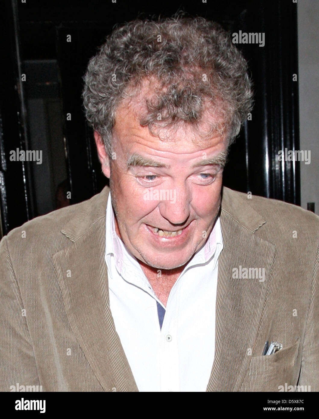 Jeremy Clarkson leaving Scott's restaurant London, England – 04.05.11 Stock Photo