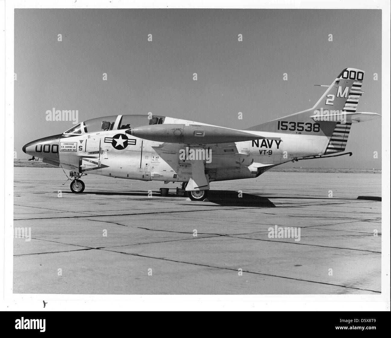 A North American T-2C 'Buckeye' of Training Squadron (VT) 9 at NAS Miramar, California. Stock Photo