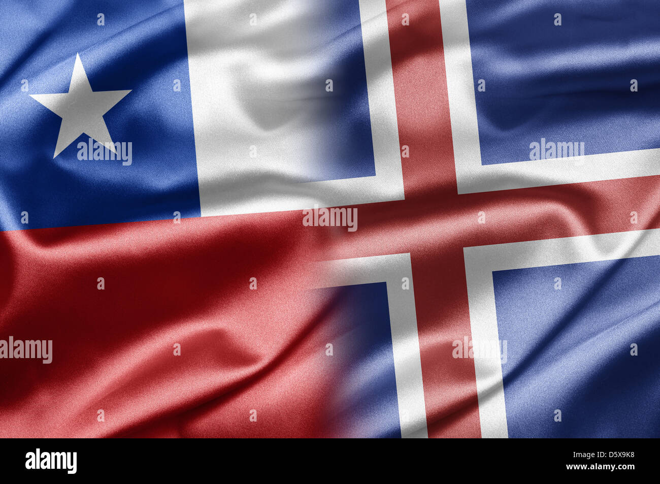 Chile and Iceland Stock Photo