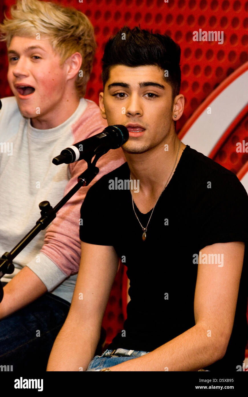 Zayn Malik British boy band One Direction perform at 103.5 KISS FM