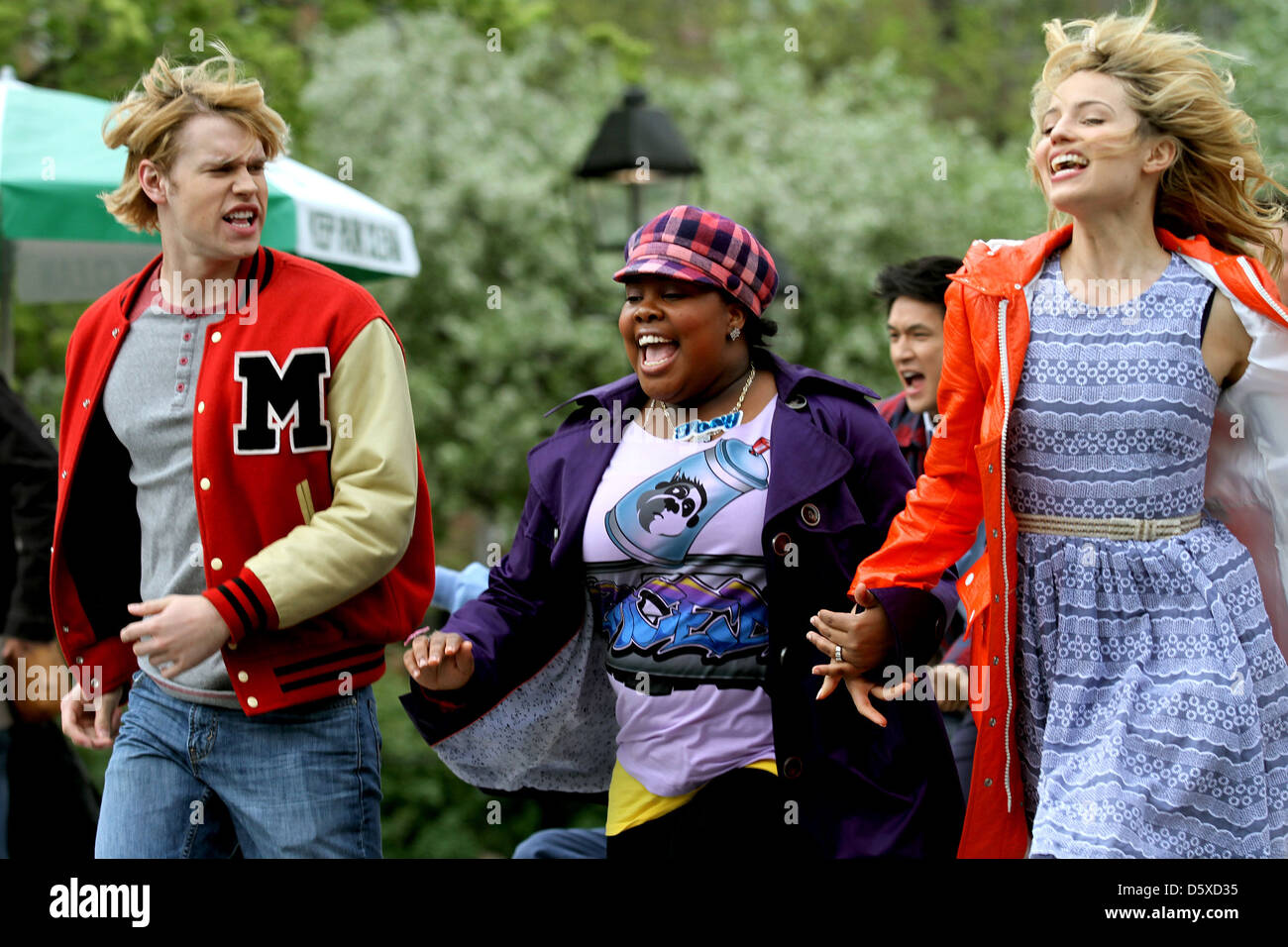 Amber Riley, Dianna Agron Cast of 'Glee' is seen filming in Washington  Square Park New York City, USA - 29.04.11 Stock Photo - Alamy