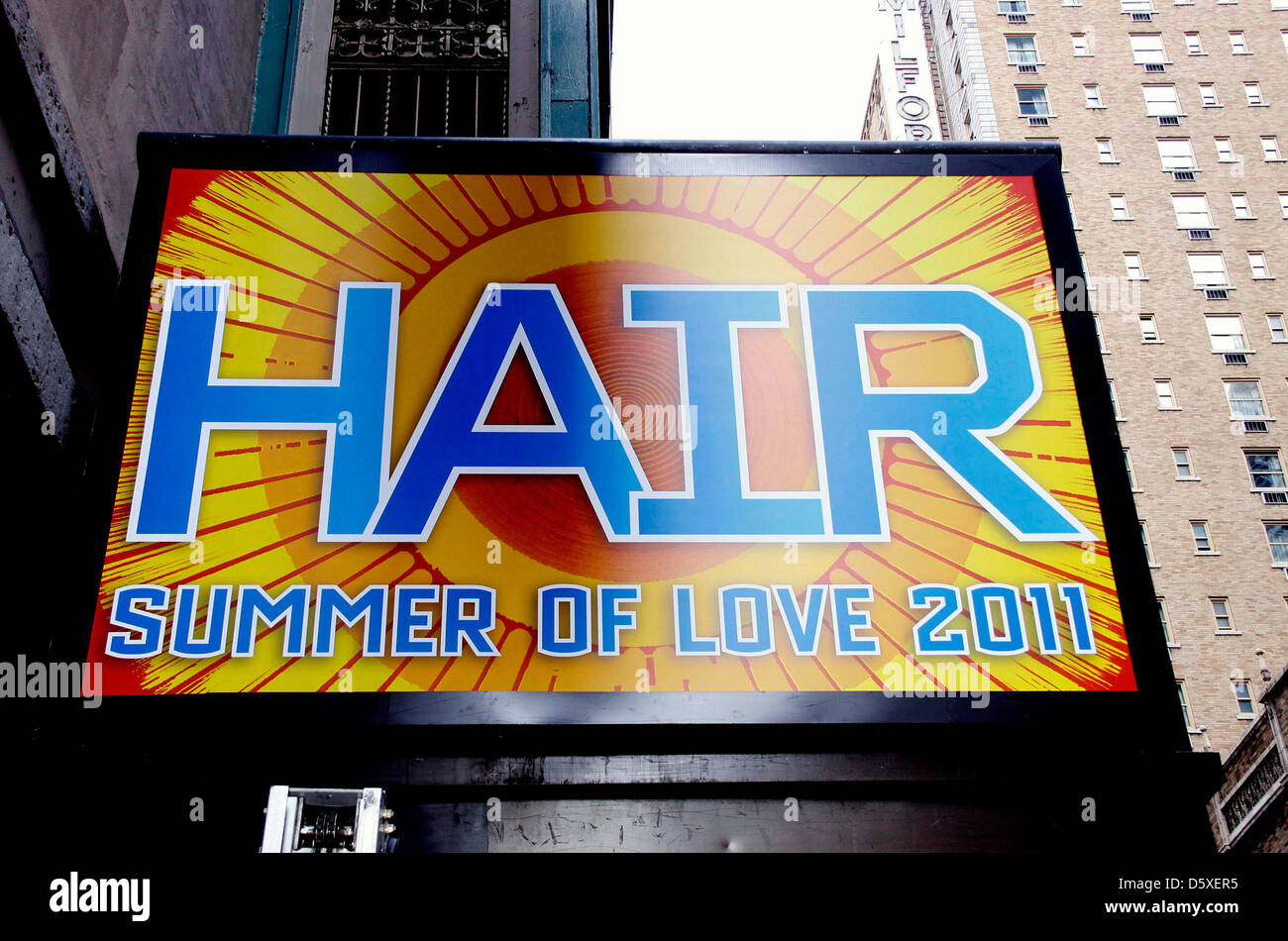 Atmosphere The cast of the upcoming Broadway musical 'HAIR' visit the St. James Theatre New York City, USA - 26.04.11 Stock Photo