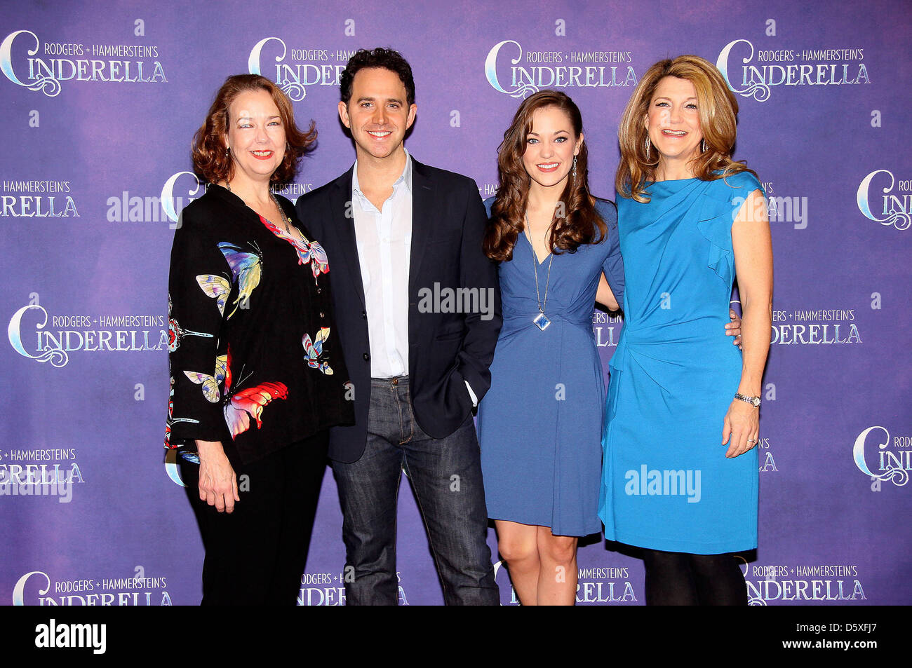 Harriet Harris, Santino Fontana, Laura Osnes and Victoria Clark Press day for the Rodgers + Hammerstein's broadway play , Stock Photo