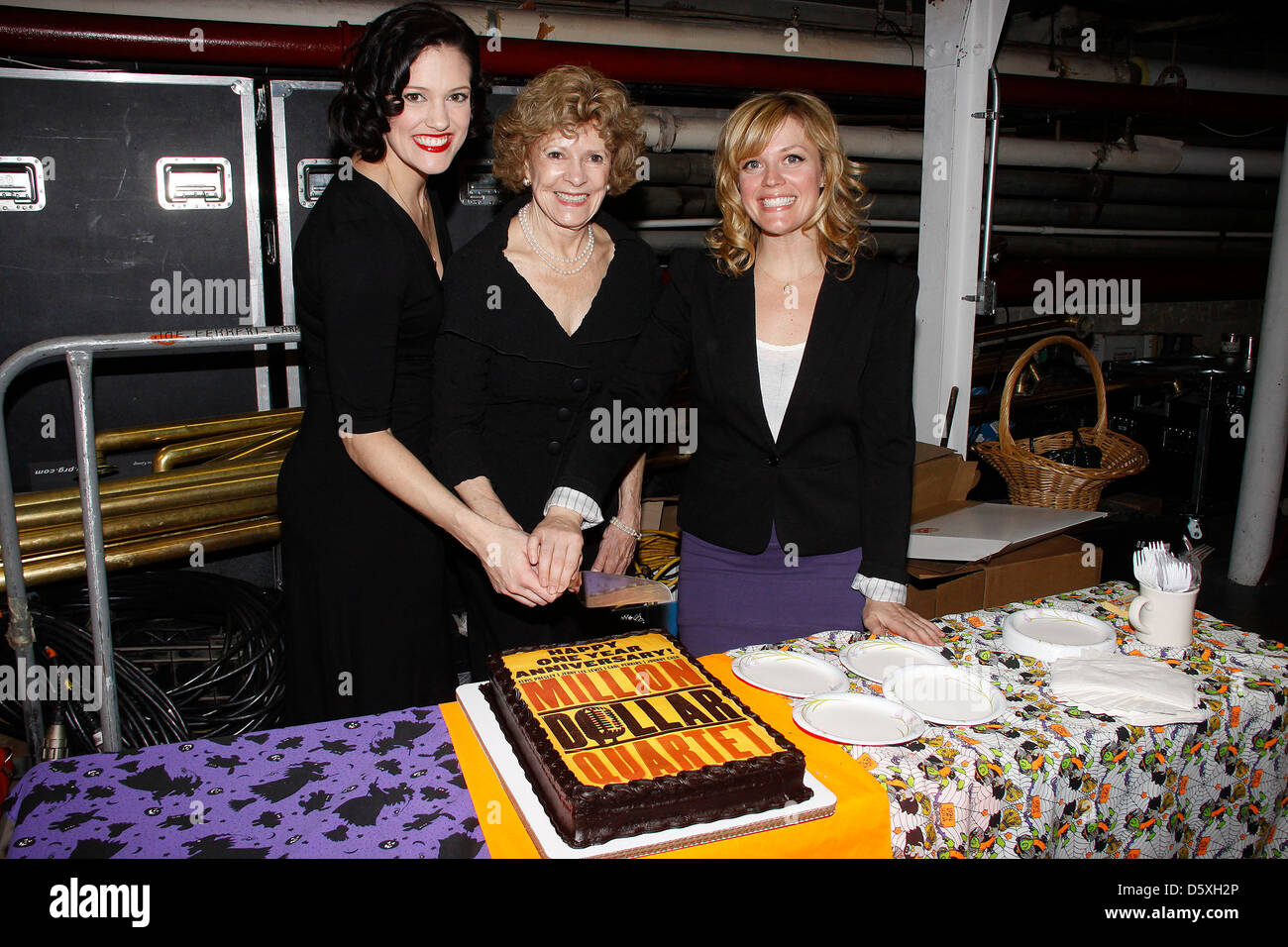Victoria Matlock, Marilyn Evans Riehl and Elizabeth Stanley The First Year Anniversary of the Broadway musical production of Stock Photo