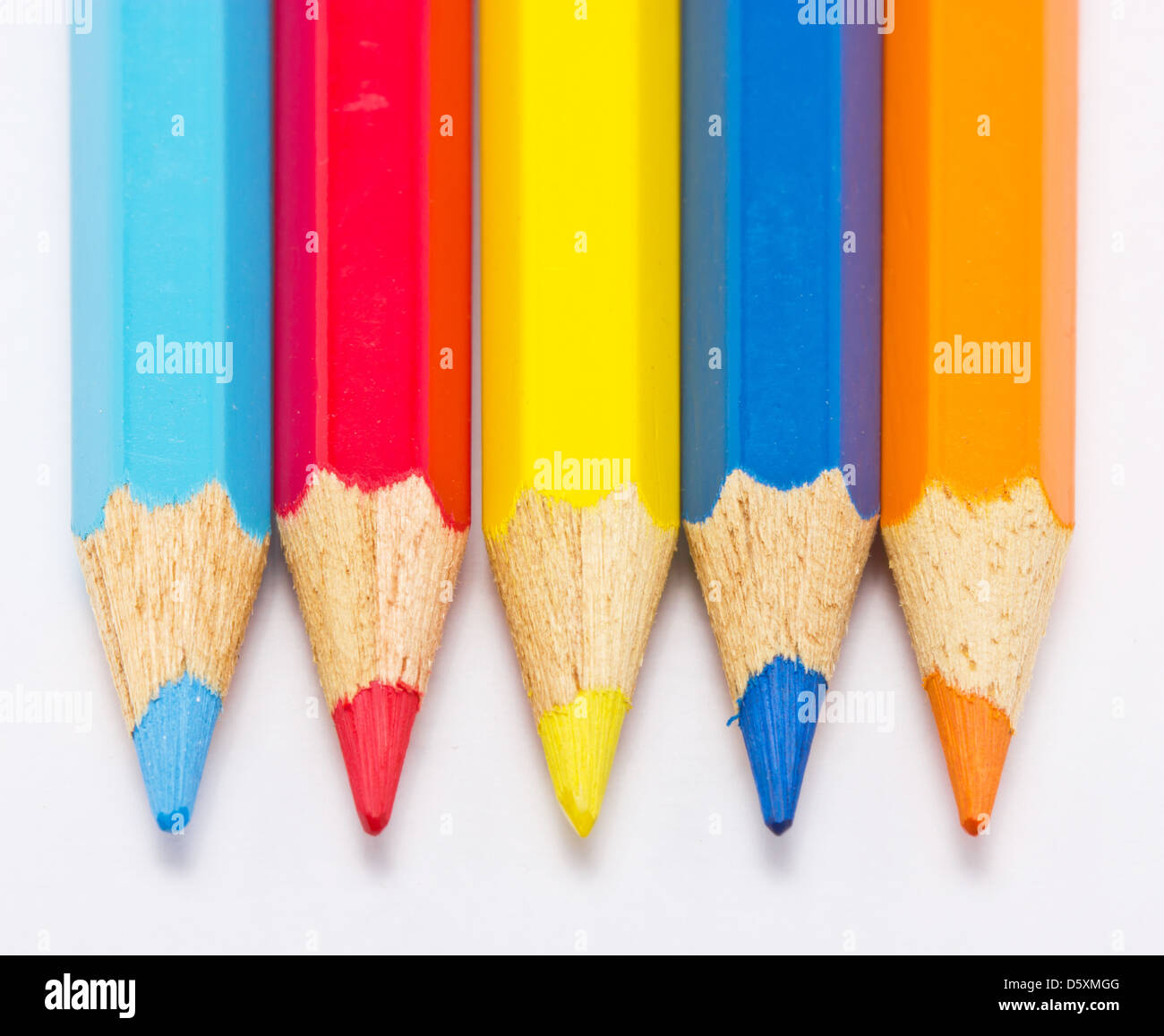 Color Pencils Five Pieces In A Roll Stock Photo Alamy
