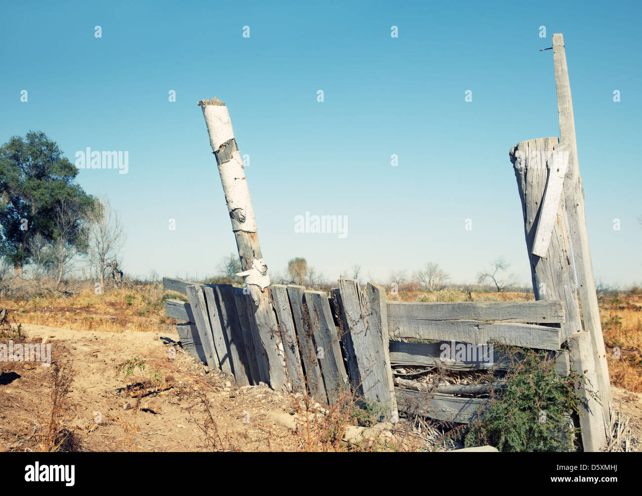 Old rural fence Stock Photo - Alamy