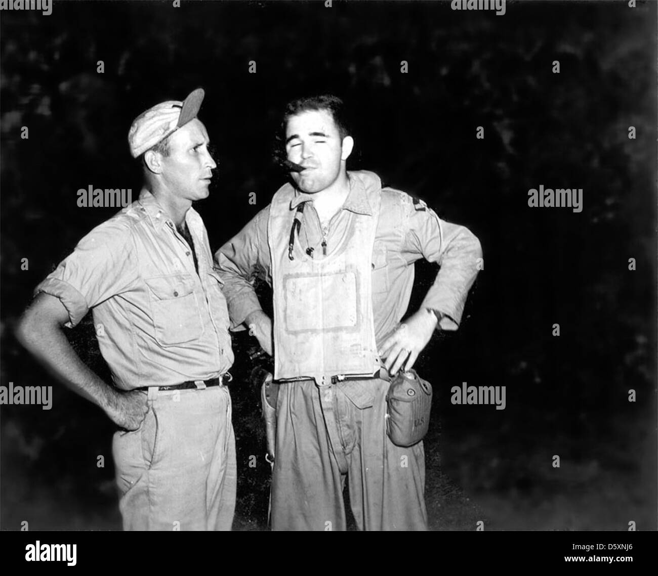 Lt. Devore and Major Charles W. Sweeney. Stock Photo