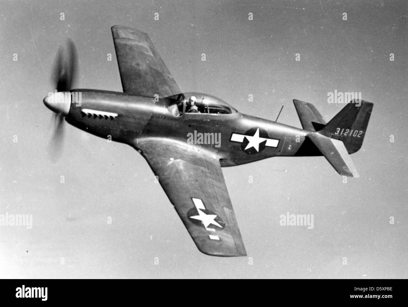 North American (P-51B-1-NA) P-51D "Mustang" prototype, fall 1944. Stock Photo