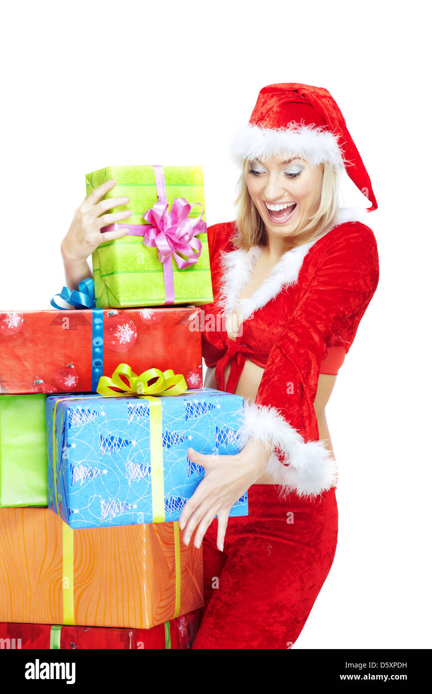 Santa and Christmas gifts Stock Photo - Alamy