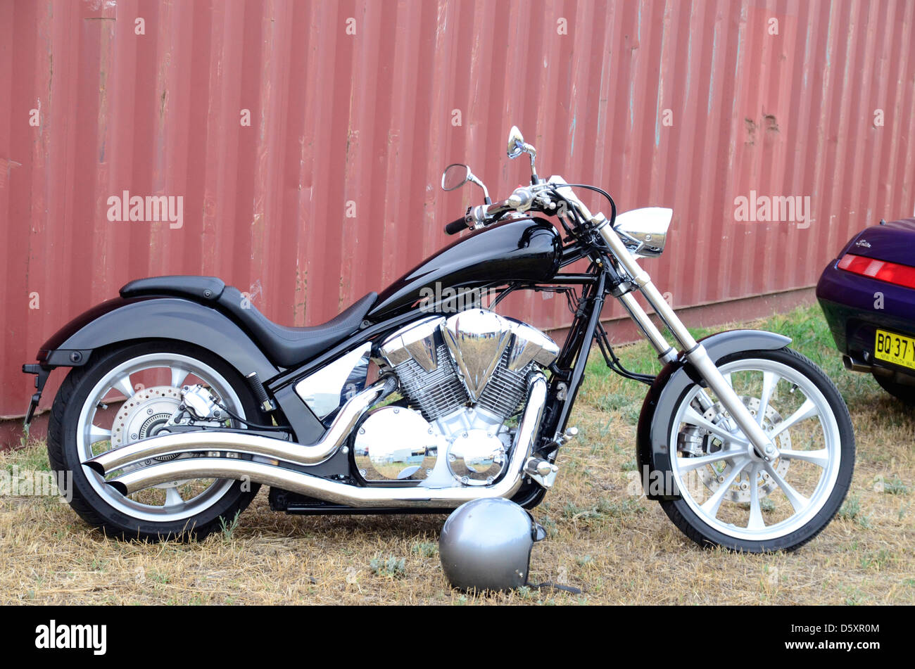 custom Honda motorcycle Stock Photo
