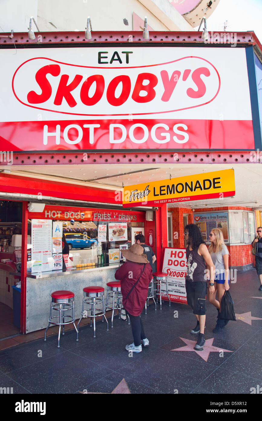 Skooby's Hot Dogs, Hollywood Blvd, Los Angeles, California, USA Stock Photo