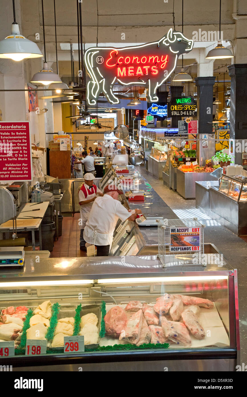 Grand Central Market, Broadway, Downtown Los Angeles, California Stock