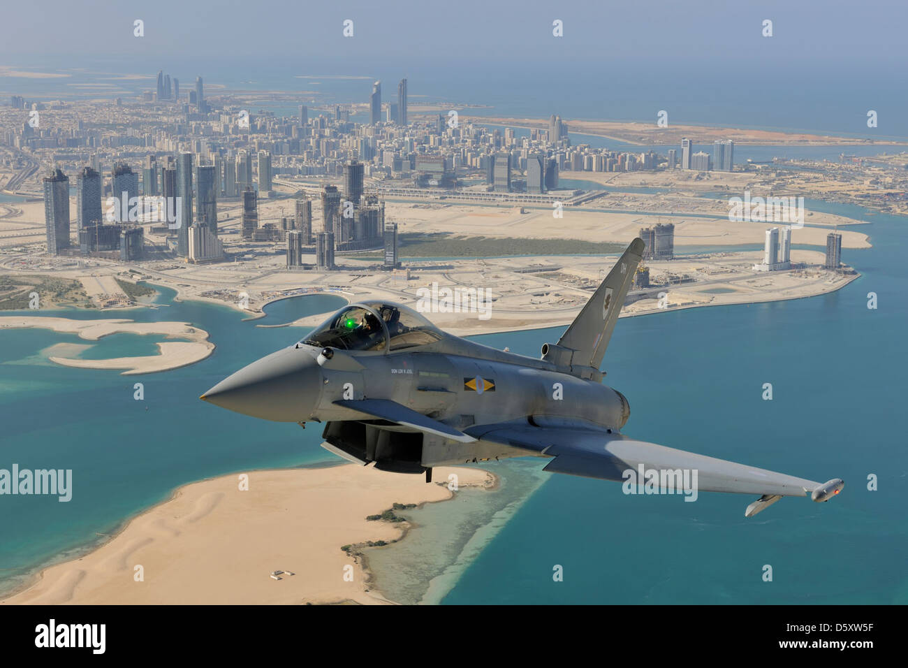 Eurofighter 'Typhoon FGR.4' over Abu Dhabi, UAE. Stock Photo