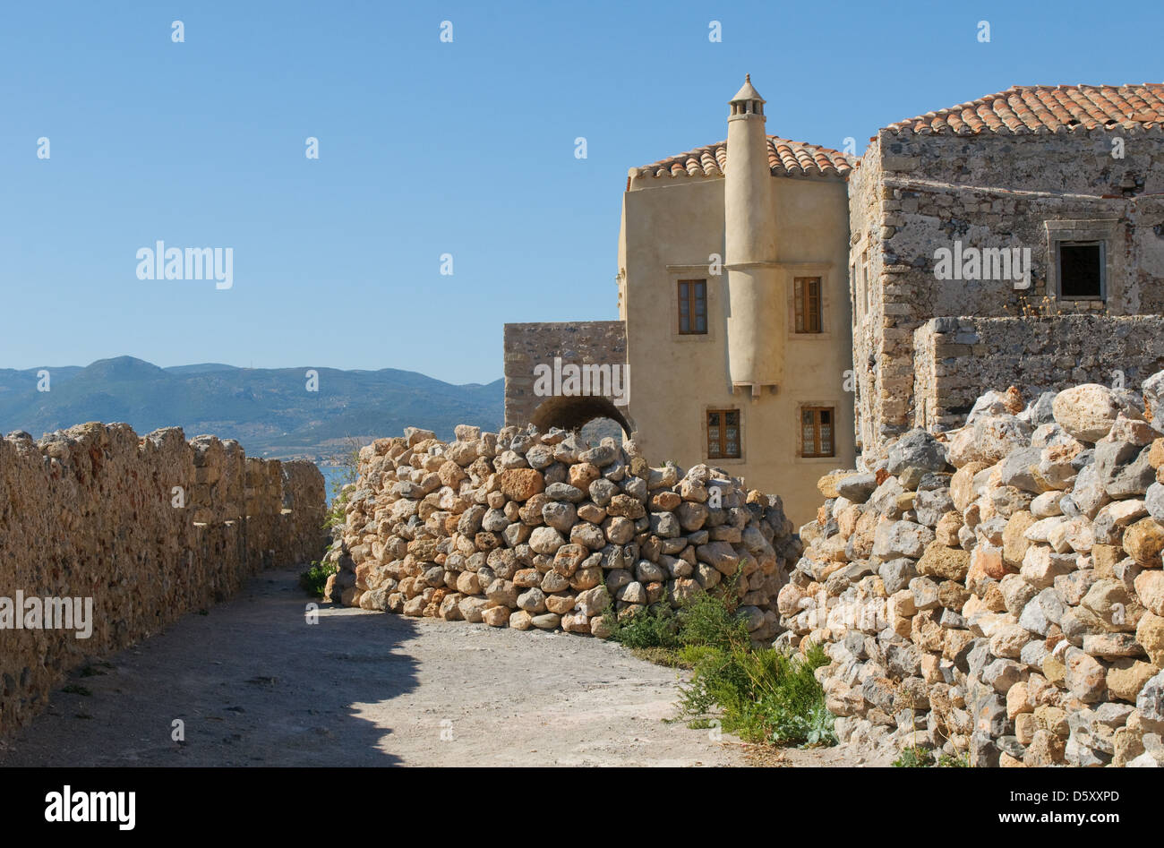 Medieval walled town of Monemvasia Stock Photo