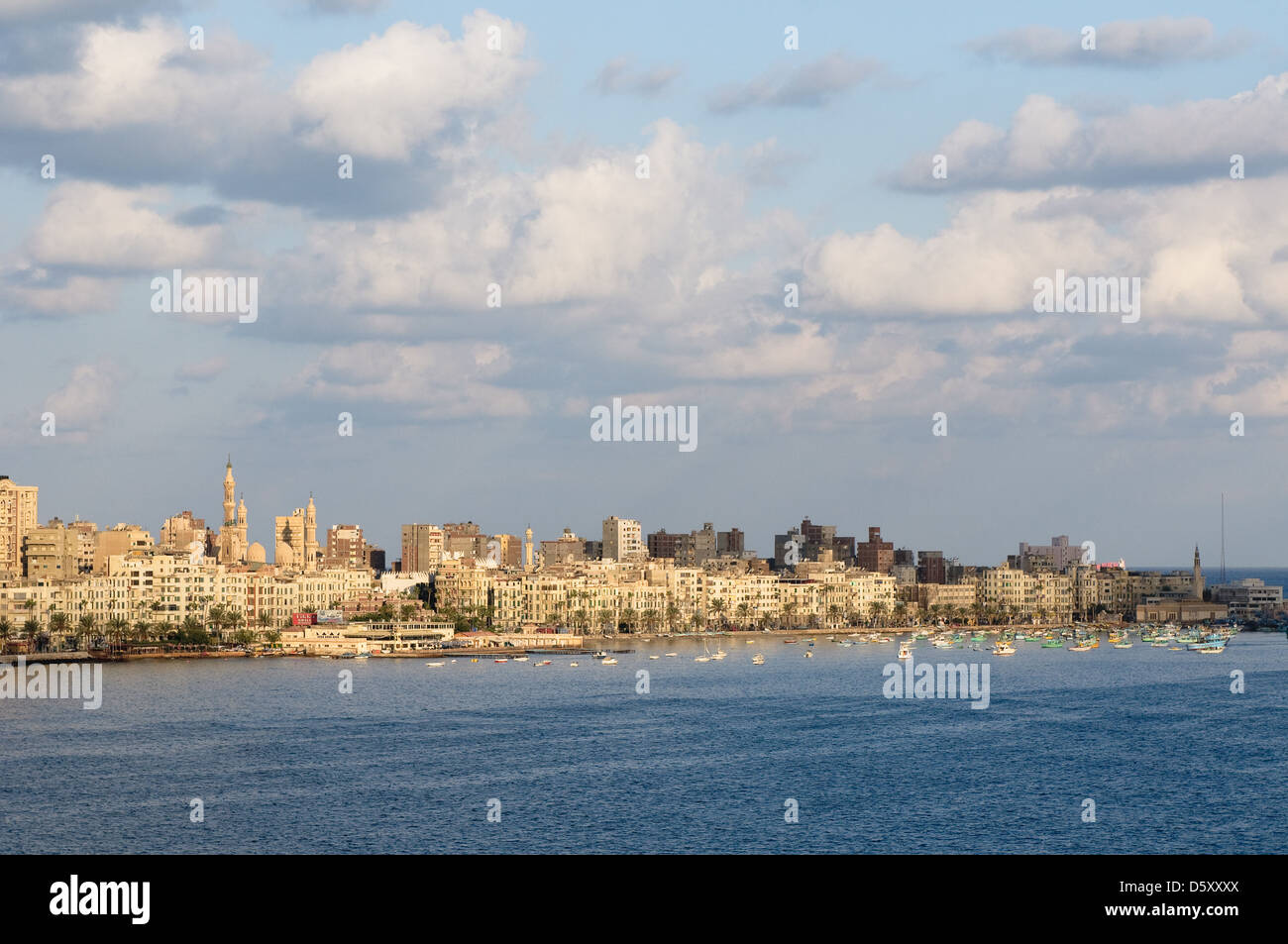 View of Alexandria harbor, Egypt Stock Photo