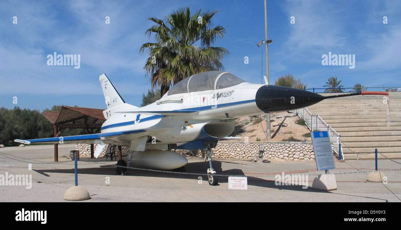 IAI Lavi B-2 prototype at Muzeyon Heyl ha-Avir, Hatzerim, Israel. 2006. Stock Photo