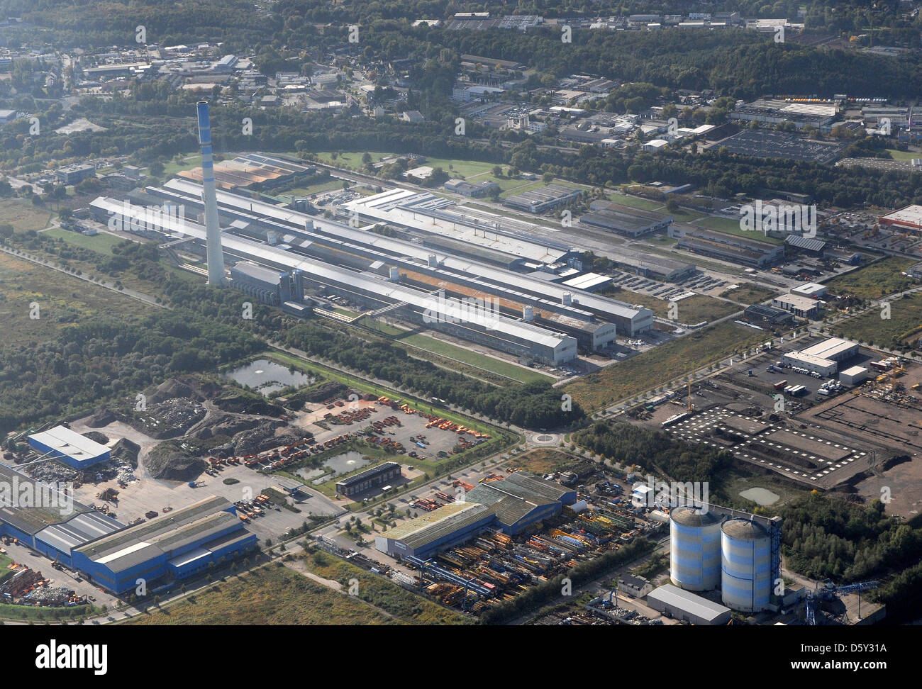 Aerial view of the aluminium factory TRIMET in Essen, Germany, 07