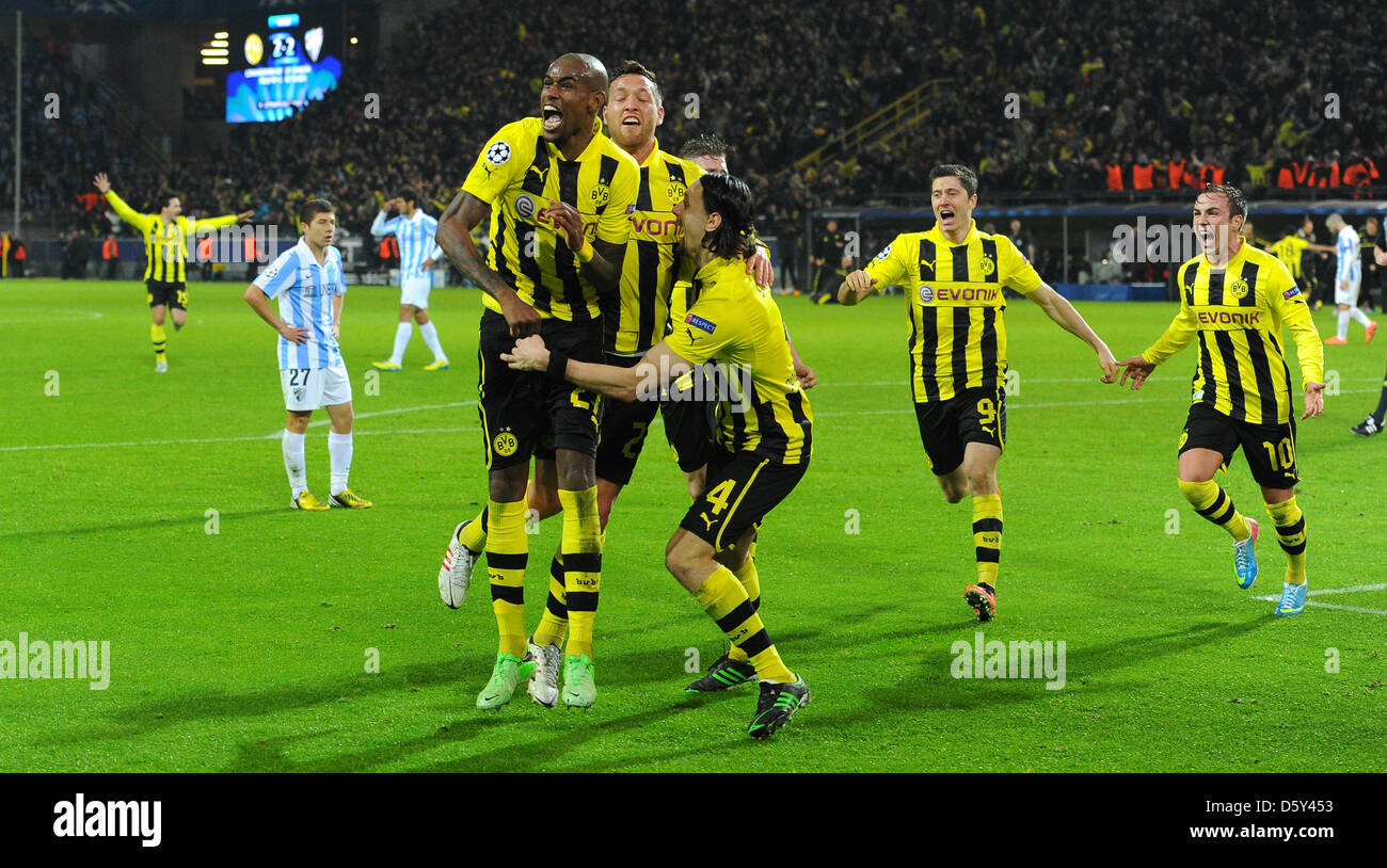 Dortmund, Germany. 9th April 2013. Dortmund's Felipe Santana (L-R