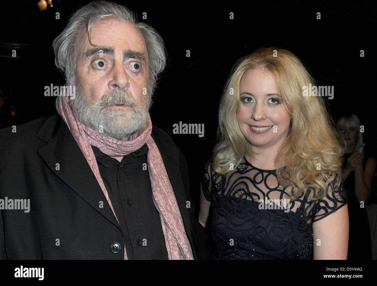 Actor Maximilian Schell and his partner Iva Mihanovic arrive at the launch party after the premiere of the theatre play 'Im Weissen Roessl' presented at Deutsches Theater in Munich, Germany, 11 October 2012. Photo: Ursula Dueren Stock Photo