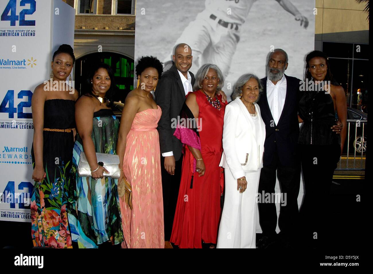 Los Angeles, California, USA. 9th April 2013. Jackie Robinson Family at  arrivals for 42 Premiere (FORTY-TWO Premiere), TCL Chinese Theatre  (formerly Grauman's), Los Angeles, CA April 9, 2013. Photo By: Dee  Cercone/Everett