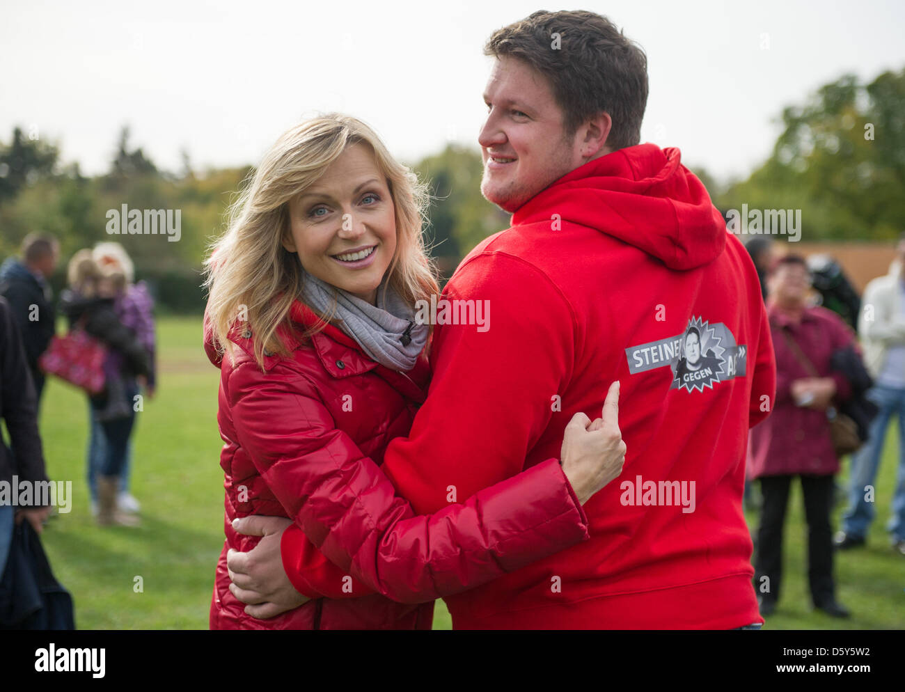 German weightlifter Matthias Steiner (R) and his wife Inge ...