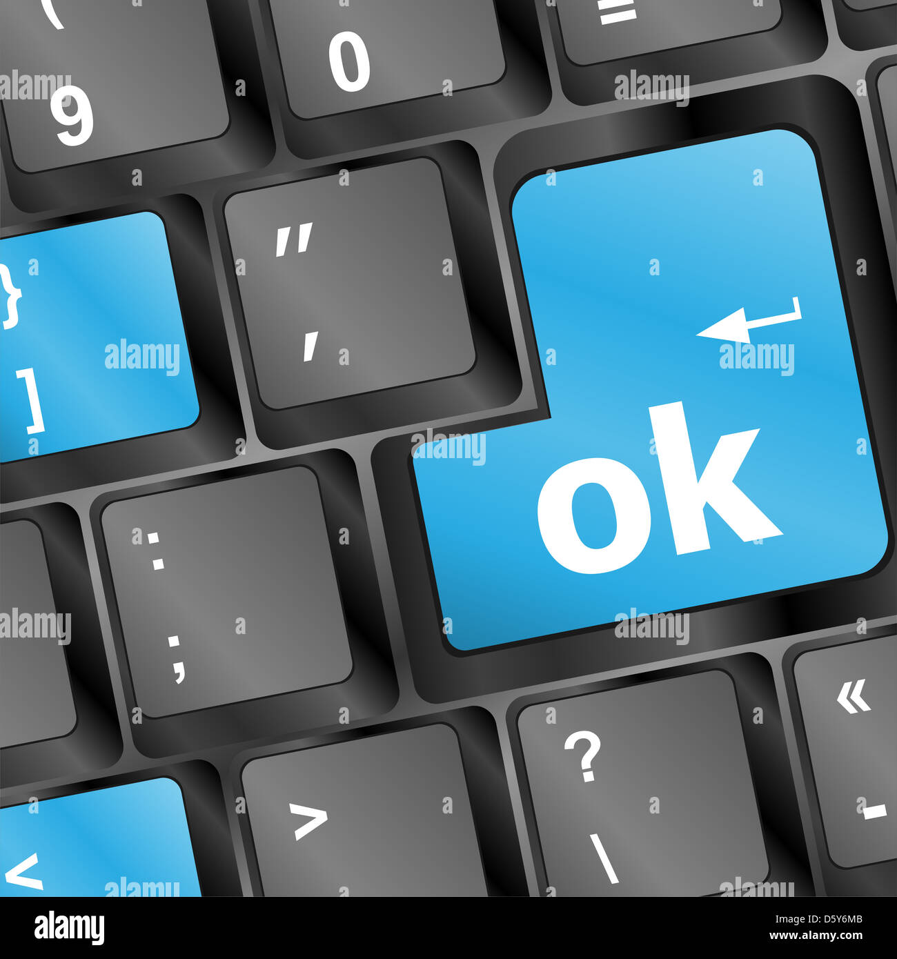 Button OK computer keyboard. Internet concept Stock Photo