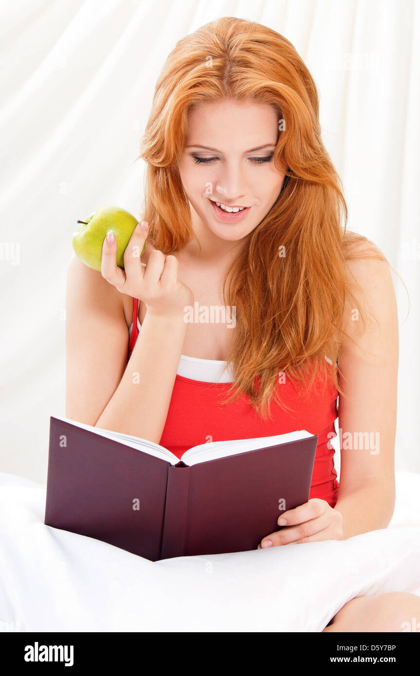 Girl on bed Stock Photo Alamy