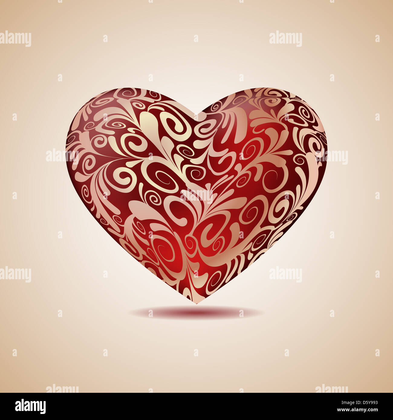 Red floral heart hi-res stock photography and images - Alamy