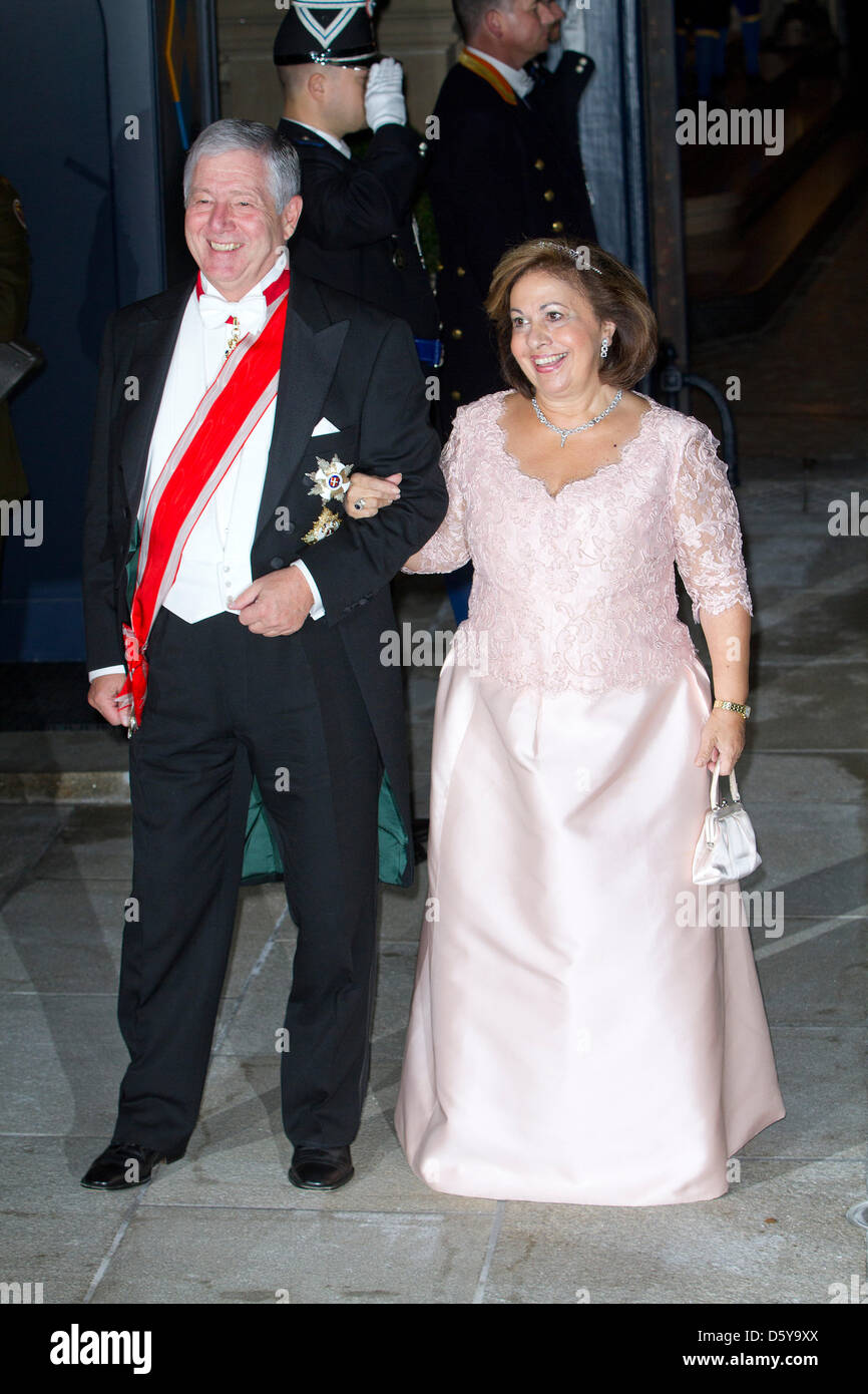Crown Prince Alexander of Serbia and Katherine Batis during the gala dinner on the occasion of the wedding of Prince Guillaume, the Hereditary Grand Duke of Luxembourg and Countess Stéphanie de Lannoy at the Grand Ducal Palace in the City of Luxembourg, Friday 19 October 2012. Photo: Patrick van Katwijk Stock Photo