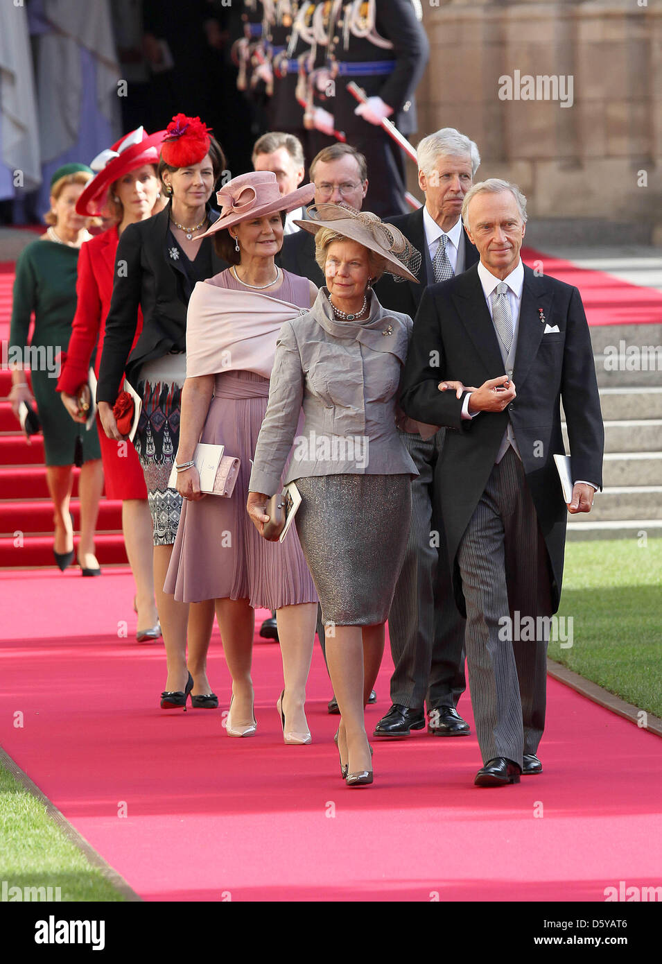 Princess Marie-Astrid of Luxemburg, Archduke Carl Christian of Austria and other guests are leaving the Cathedral after the religious wedding of Prince Guillaume, the Hereditary Grand Duke of Luxembourg and Countess Stéphanie de Lannoy at the Cathedral of Our Lady in the City of Luxembourg, Saturday 20 October 2012. Photo: RPE-Albert Nieboer / NETHERLANDS OUT Stock Photo