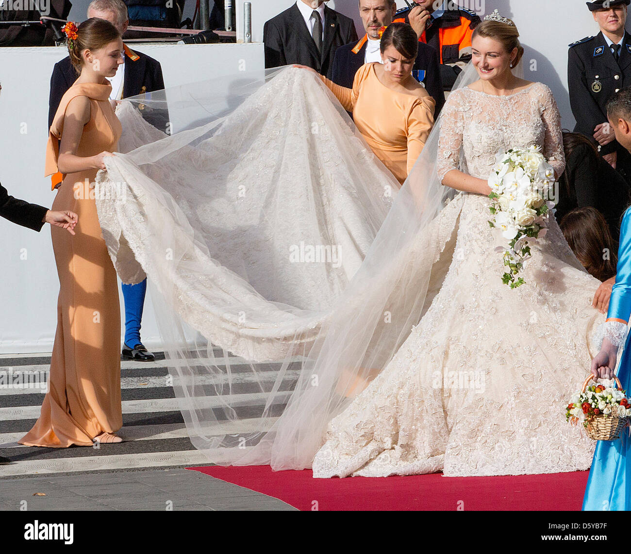 Countess Stephanie of Lannoy accompanied by the maids of honour