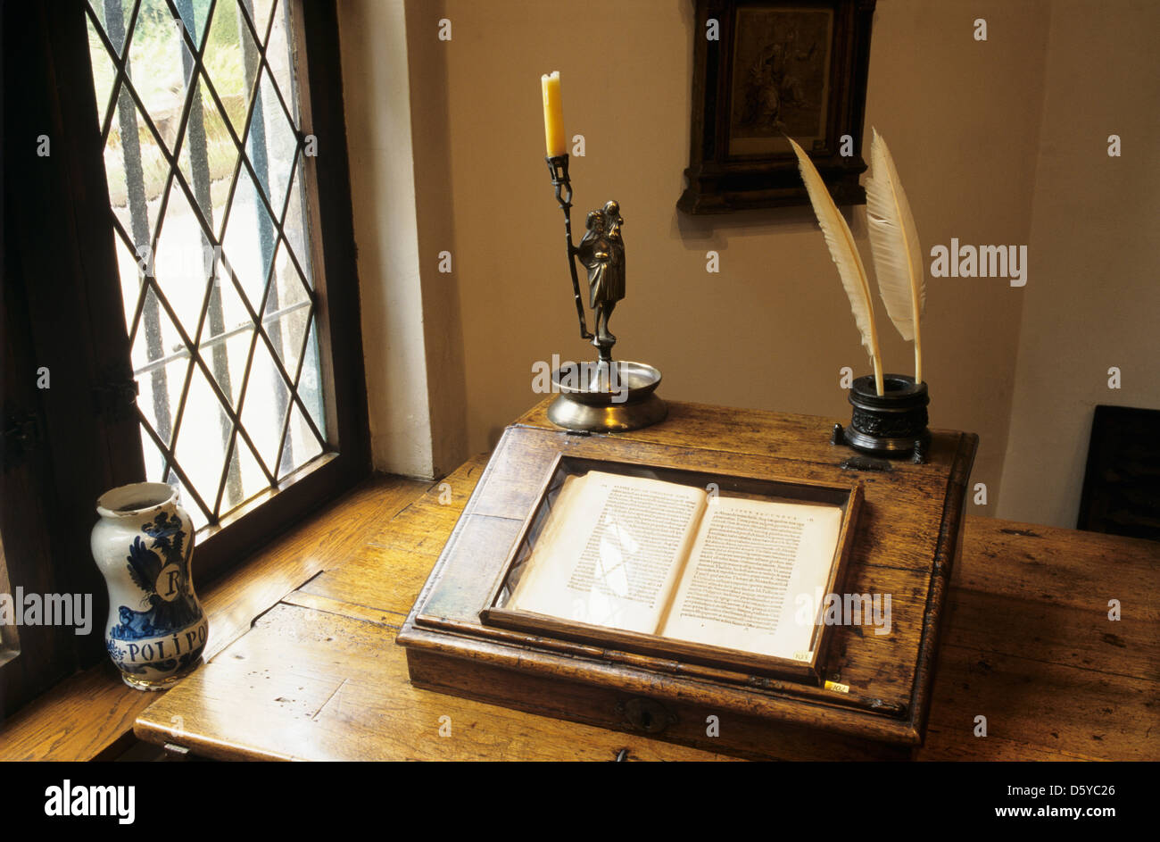 Erasmus' study at the Erasmus House museum Stock Photo