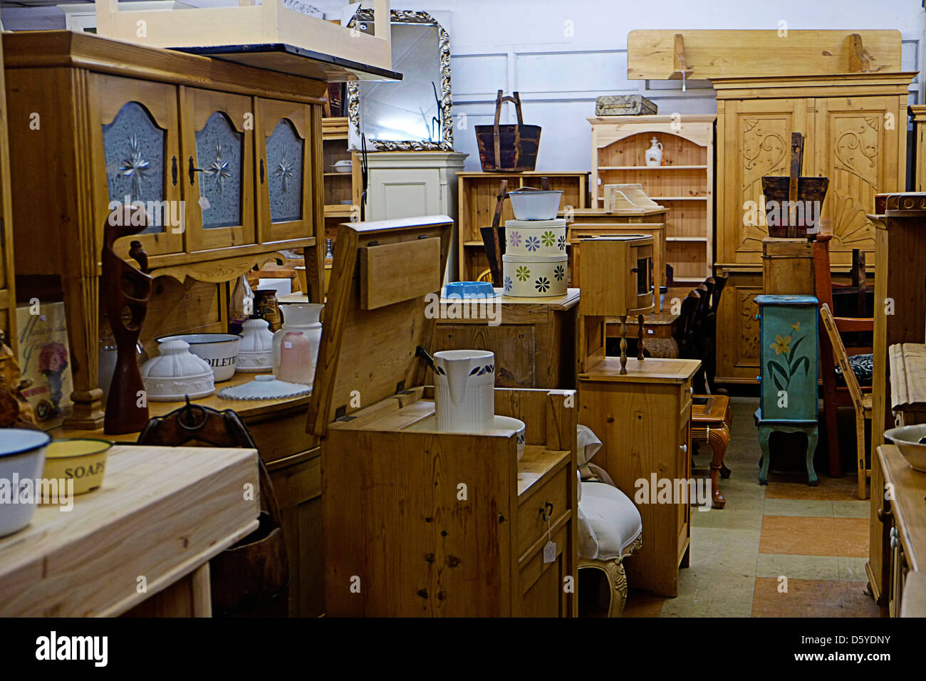 Antique furniture shop in Ireland Stock Photo