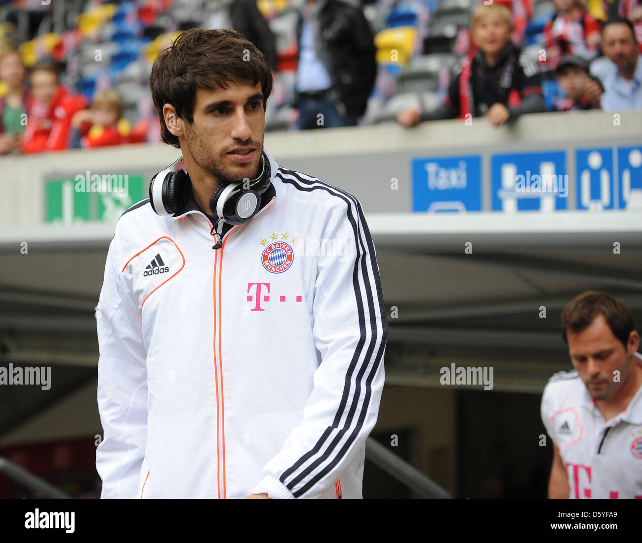 Munich's Javi Martinez walks out of the dressing rooms before the match in a training suit Fortuna Duesseldorf vs. FC Bayern Munich at Esprit Arena in Duesseldorf, Germany, 20 October 2012. Photo: Jonas Guettler Stock Photo