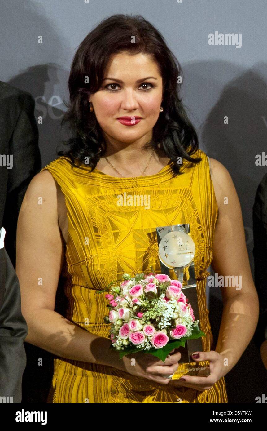 Netrebko Operatic soprano Anna Netrebko holds the People in Europe Art Award by ...