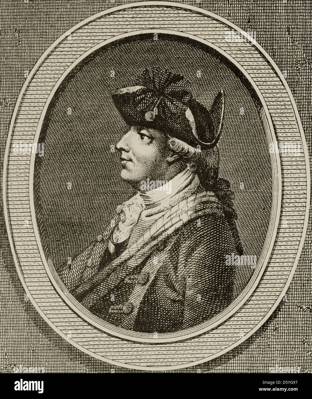 Henry Clinton (1730-1795). British military and politician. Engraving in American Revolution. Stock Photo