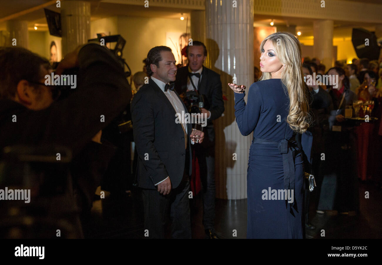 Model Rosanna Davison, daughter of singer Chris de Burgh, poses for photographs during the Leipzig Opera Ball at the Opera House in Leipzig, germany, 27 October 2012. The Opera Ball supports the inititiative 'Leipzig helps children'. Photo: Oliver Killig Stock Photo