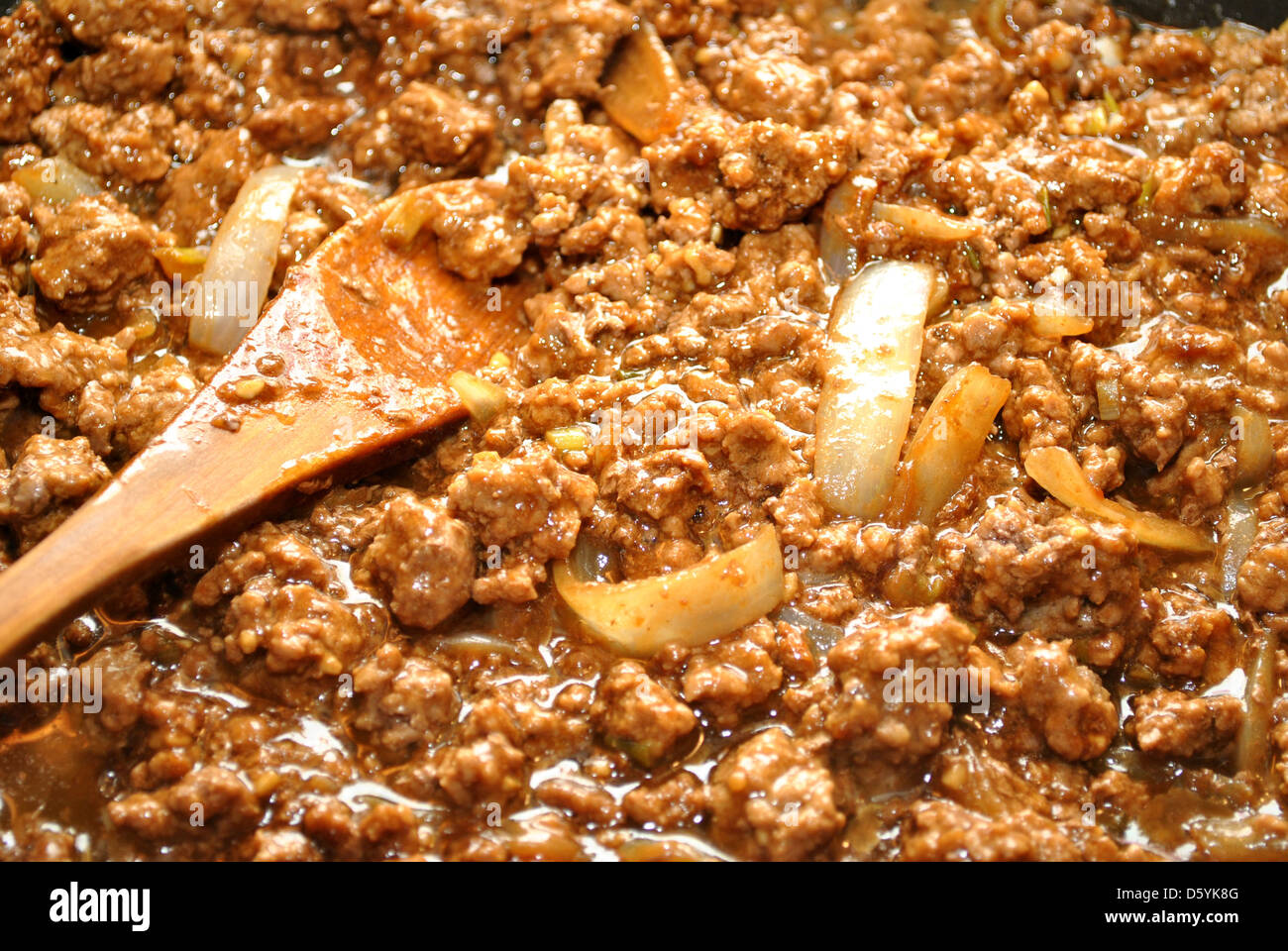 Ground Beef and Onions in Gravy Stock Photo Alamy